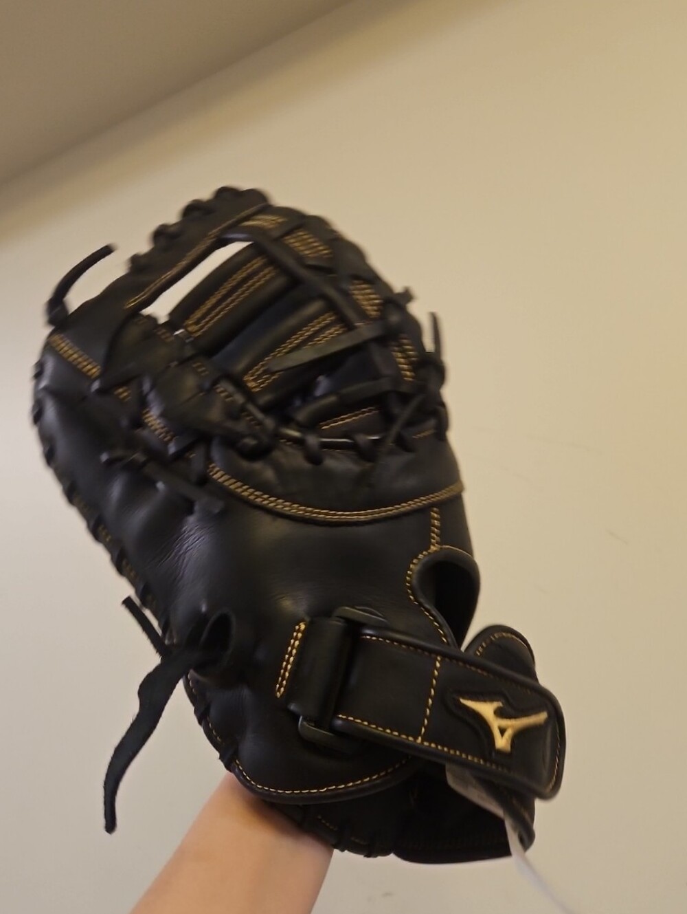 Mizuno Black Baseball Glove with Gold Accents